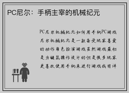 PC尼尔：手柄主宰的机械纪元